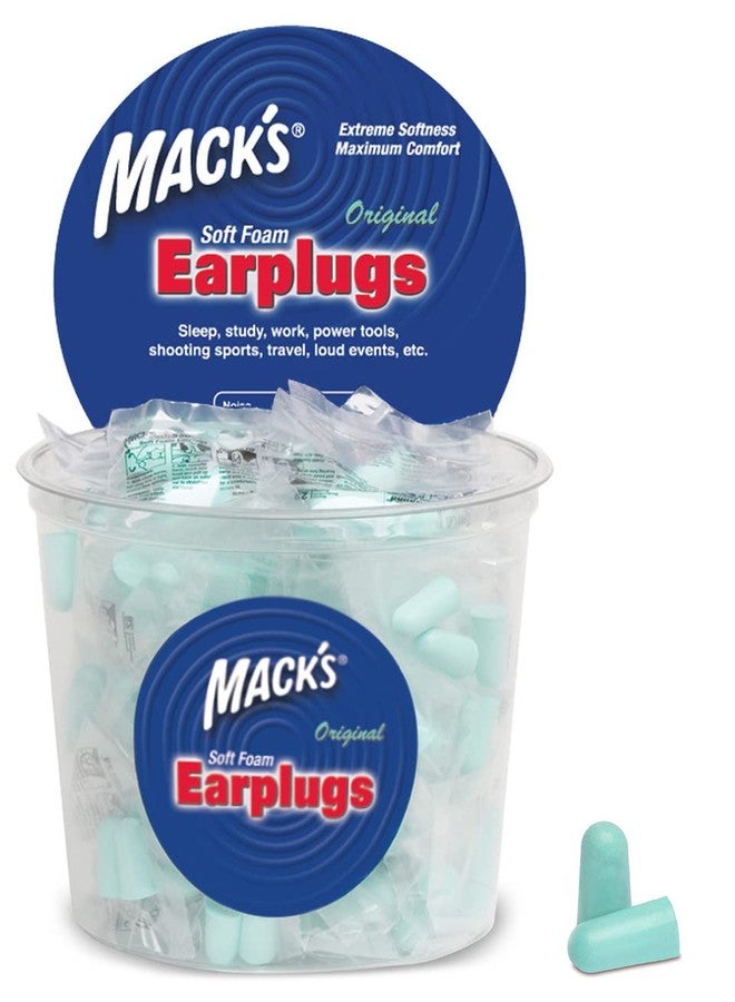 Mack's Original Soft Foam Earplugs -100 Pair - Individually Wrapped - 33dB Highest NRR, Comfortable Ear Plugs for Sleeping, Snoring, Work, Travel and Loud Events | Made in USA - Image 1